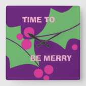 Vakantie om Paars roze groen te zijn Vierkante Klok (Voorkant)