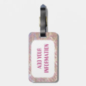 Vakantie omdraaien in roze bagagelabel (Achterkant verticaal)