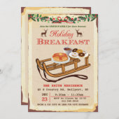 Vakantie Ontbijt Kerstmis uitnodiging (Voorkant / Achterkant)