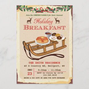Vakantie Ontbijt Kerstmis uitnodiging