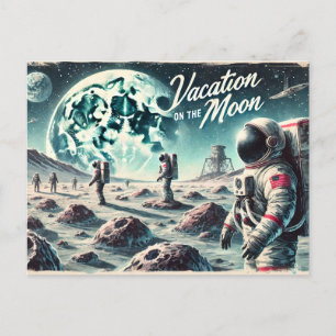 Vakantie op de maan briefkaart