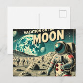 Vakantie op de maan briefkaart (Voorkant / Achterkant)