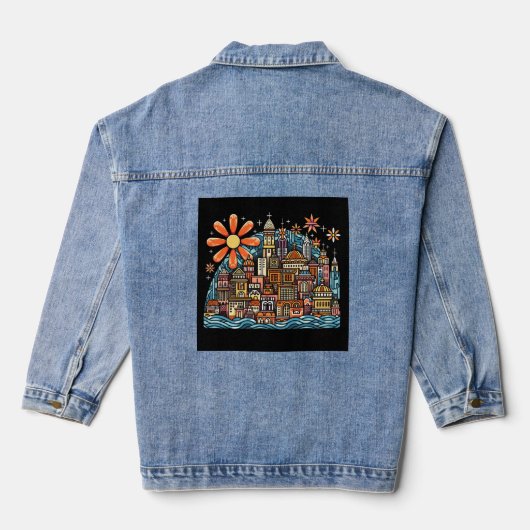Vakantie op een eiland denim jacket (Achterkant)