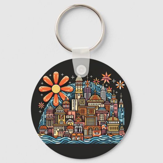 Vakantie op een eiland sleutelhanger (Voorkant)