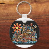 Vakantie op een eiland sleutelhanger (Achterkant)