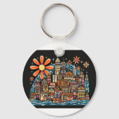 Vakantie op een eiland sleutelhanger (Achterkant)