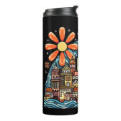 Vakantie op een eiland thermosbeker (Gedraaid links)