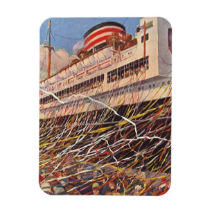 Vakantie op een oud cruiseschip; Bon Voyage-feest! Magneet