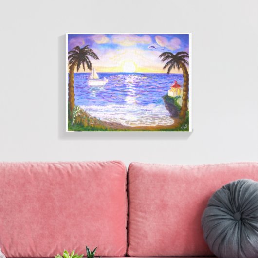 Vakantie op het strand canvas afdruk (Insitu (Woonkamer))