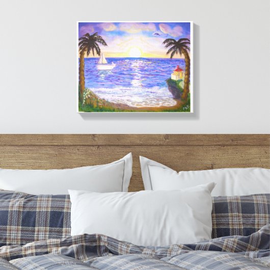 Vakantie op het strand canvas afdruk (Insitu (Slaapkamer))