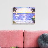 Vakantie op het strand canvas afdruk (Insitu (Woonkamer))