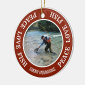 Vakantie op maat Je foto Gevist Keramisch Ornament (Links)