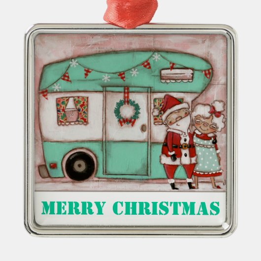 Vakantie op wielen - Premium-versiering Metalen Ornament (Voorkant)