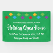 Vakantie Open Huis Kerst Ornamenten Spandoek (Horizontaal)