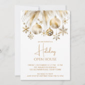 Vakantie open huis party boho metallic waterverf kaart (Voorkant)