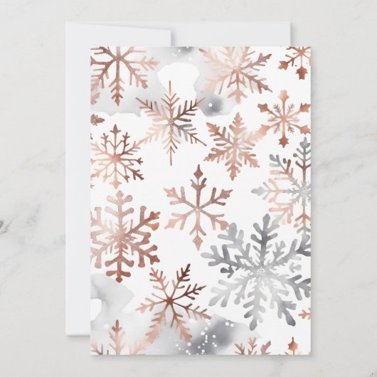 Vakantie open huis party boho metallic waterverf kaart (Achterkant)