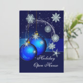 Vakantie Open Huis Party Invitation ornamenten Bla Kaart (Staand voorkant)