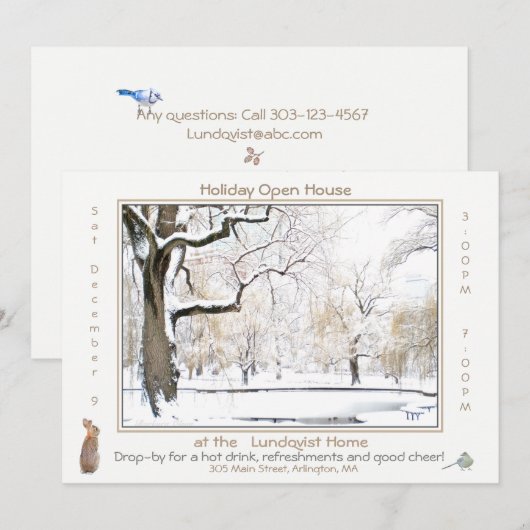 Vakantie open huis uitnodiging: kaart (Voorkant / Achterkant)