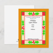 Vakantie Open Huis Uitnodiging Kaart (Voorkant / Achterkant)