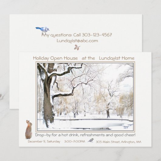 Vakantie Open Huis: uitnodiging/kaart Kaart (Voorkant / Achterkant)