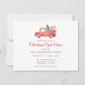 Vakantie Open Huis Waterverf Rode Kerstwagen Kaart (Voorkant)