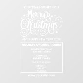 Vakantie openingstijden teken, vrolijk kerstfeest raamsticker (Vel)