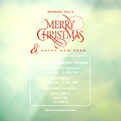 Vakantie openingstijden, Vrolijk kerstraam klampen Raamsticker (Vel 3)