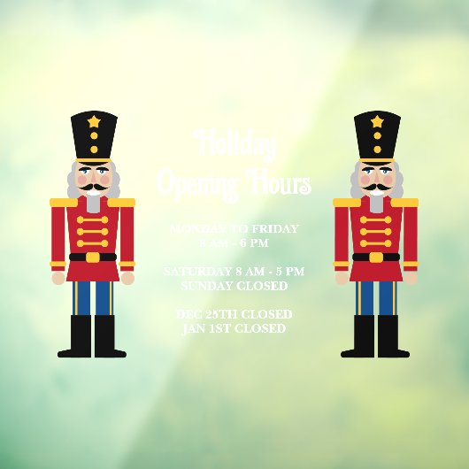 Vakantie openingstijden winkelbord raamsticker (Vel 3)