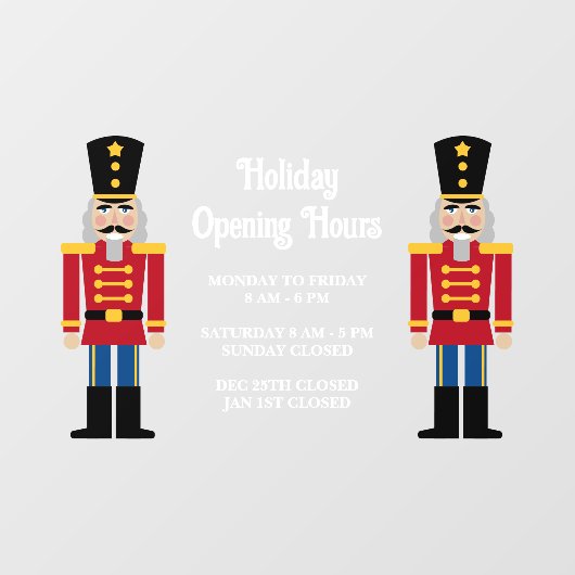 Vakantie openingstijden winkelbord raamsticker (Vel)