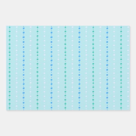 Vakantie Ornament en kraal design trio in blauw Inpakpapier Vel (Voorkant 2)