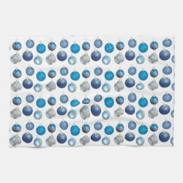 Vakantie ornament keukenhanddoek - blauw