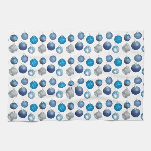 Vakantie ornament keukenhanddoek - blauw (Horizontaal)