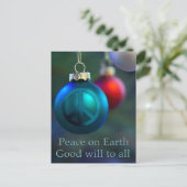 Vakantie Ornament met Vredesbord Feestdagenkaart (Staand voorkant)