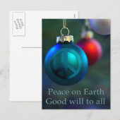 Vakantie Ornament met Vredesbord Feestdagenkaart (Voorkant / Achterkant)