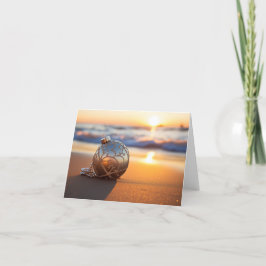 Vakantie Ornament op het strand bij Sunrise Bedankkaart