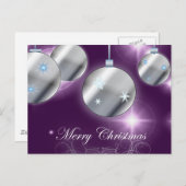 Vakantie ornament Paarse kerst Feestdagenkaart (Voorkant / Achterkant)