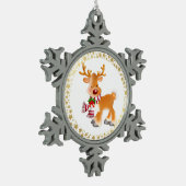Vakantie Ornament-Rudolph Tin Sneeuwvlok Ornament (Links)