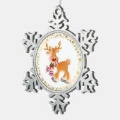 Vakantie Ornament-Rudolph Tin Sneeuwvlok Ornament (Rechts)