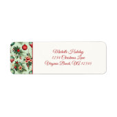  vakantie Ornamenten, Bloemen Kerstmis Adres Etiket (Voorkant)