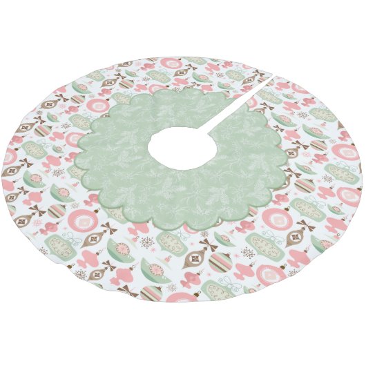 Vakantie Ornamenten en Evergreens Treeskirt Kerstboom Rok (Gekanteld)