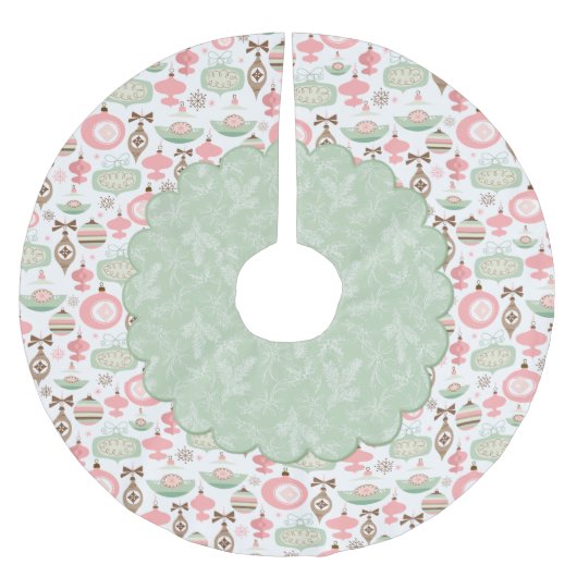 Vakantie Ornamenten en Evergreens Treeskirt Kerstboom Rok (Voorkant)