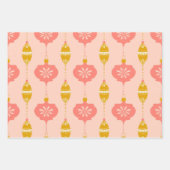 Vakantie Ornamenten en kralen trio cadeau wrap Inpakpapier Vel (Voorkant)