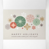 Vakantie Ornamenten en sterren Drieluik Wenskaart (Binnenkant midden)