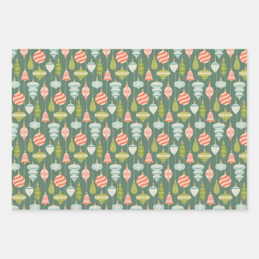 Vakantie Ornamenten, Sinterklaas en postzegels Inpakpapier Vel (Voorkant)