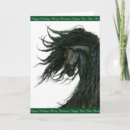 Vakantie Paard Groeten Friese door Bihrle Feestdagen Kaart (Voorkant)