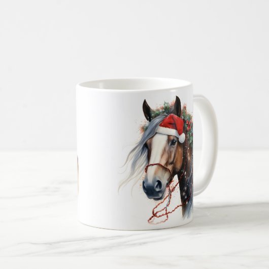 Vakantie paard Kerstmis koffie mok (Voorkant rechts)
