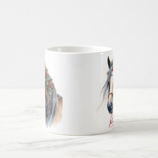 Vakantie paard Kerstmis koffie mok (Center)