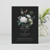 Vakantie Painterly Hydrangea Winter Wedding Kaart (Staand voorkant)