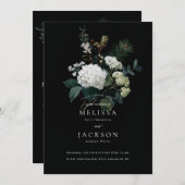 Vakantie Painterly Hydrangea Winter Wedding Kaart (Voorkant / Achterkant)