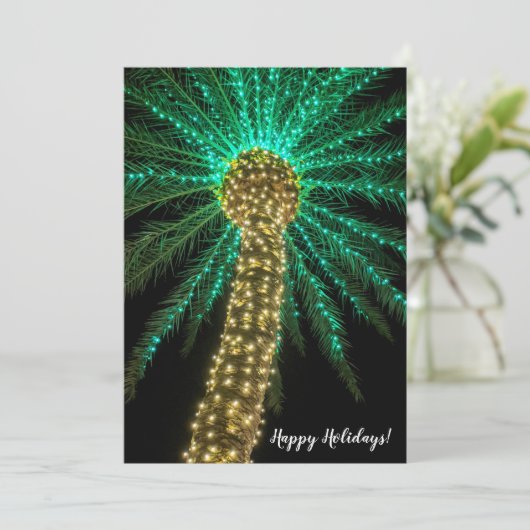 Vakantie Palm Tree Holiday Kaart (Staand voorkant)